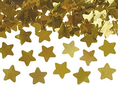 Confetti kanon metallic Gouden sterren 80 cm