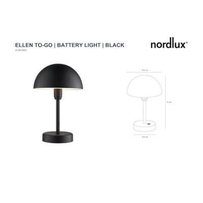 Tafellamp zwart Ellen oplaadbaar led 25 cm Tafellamp zwart Ellen oplaadbaar led 25 cm