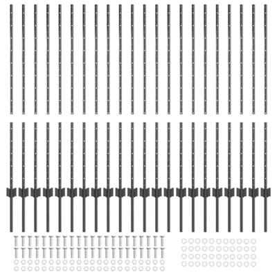 VidaXL Afrasteringspaal 22 pcs grijs 160 cm staal