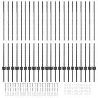 VidaXL Afrasteringspaal 22 pcs grijs 160 cm staal - thumbnail