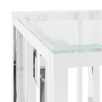 Salontafel 110x45x45 cm roestvrij staal en glas - thumbnail