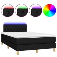 Boxspring met matras en LED stof zwart 120x190 cm - thumbnail