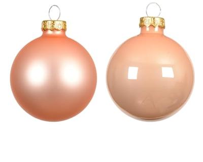 Kerstballen Glas Ø8cm Peach Pearl 16st