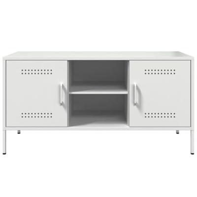 Tv-meubel 100,5x39x50,5 cm staal wit Tv-meubel 100,5x39x50,5 cm staal wit