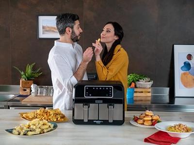 Kenwood HFM20.000MB friteuse Dubbel 8 l Vrijstaand 1700 W Heteluchtfriteuse Zwart - thumbnail