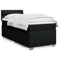 Boxspring met matras stof zwart 80x200 cm - thumbnail