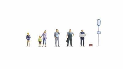 NOCH 36246 N Bij de bushalte figuren Kant-en-klaar model