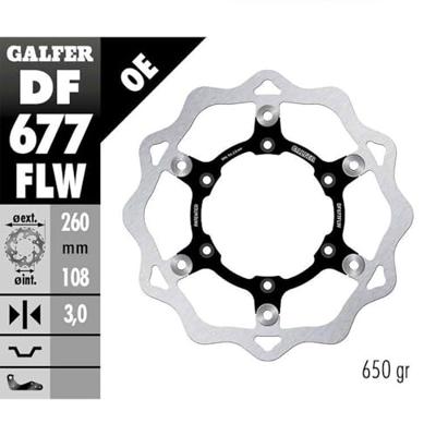 GALFER golf remschijf "df677 rotor df677 flw offroad floating