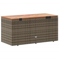Tuinbox 110x50x54 cm poly rattan en acaciahout grijs - thumbnail