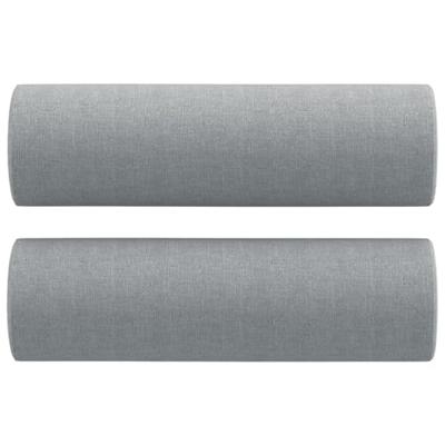 Tweezitsbank met sierkussens 120 cm stof lichtgrijs