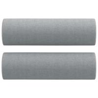 Tweezitsbank met sierkussens 140 cm stof lichtgrijs - thumbnail