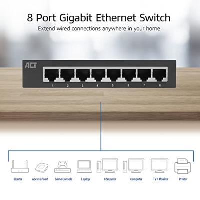 ACT AC4418 8-poorts Gbit switch - thumbnail