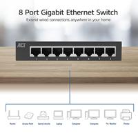 Gigabit netwerkswitch met 8 poorten ACT AC4418 - thumbnail