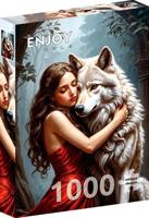 Lady and the Wolf Puzzel 1000 Stukjes - thumbnail
