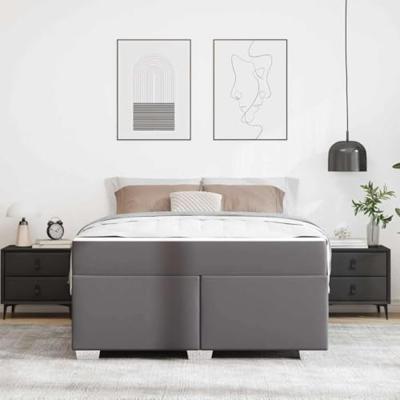 Bedframe Grijs 140 x 200 cm Kunstleer
