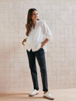 Zwangerschaps- en borstvoedingsblouse met ruches en plumetis ecru - thumbnail