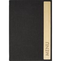 Sigel SM220 Menumap DIN A4 1 stuk(s) Incl. 2 dubbele transparante hoezen voor 8 paginas, Rubberen binding Donkergrijs, Beige - thumbnail