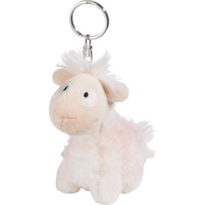 Nici sleutelhanger Lama Claudi junior 10 cm pluche wit