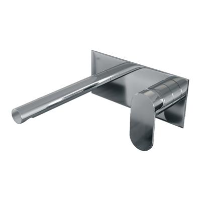 Chrome Edition inbouw wastafelmengkraan met rechte uitloop en afdekplaat - Model C1 chroom