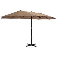 Parasol met aluminium paal 460x270 cm taupe - thumbnail