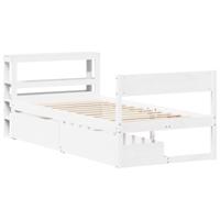 Bedframe zonder matras massief grenenhout wit 90x200 cm - thumbnail