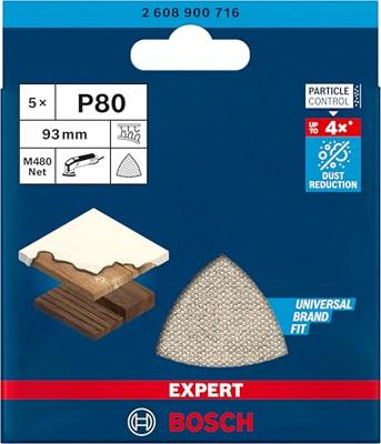 Bosch Accessories EXPERT M480 2608900716 Schuurnet voor deltaschuurmachine Ongeperforeerd Korrelgrootte (num) 80 (l x b) 93 mm x 93 mm 5 stuk(s) Bosch Accessories EXPERT M480 2608900716 Schuurnet voor deltaschuurmachine Ongeperforeerd Korrelgrootte (num) 80 (l x b) 93 mm x 93 mm 5 stuk(s)