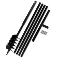 Grondboor met handvat 120 mm en verlengstukken 5 m (staal) - thumbnail