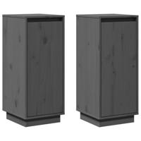 Dressoirs 2 st 31,5x34x75 cm massief grenenhout grijs - thumbnail