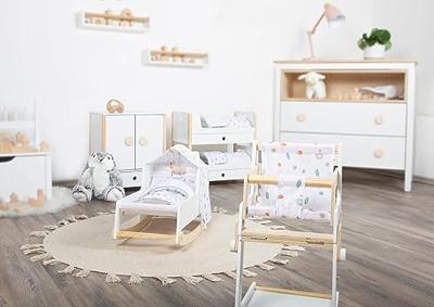 Small Foot - houten poppenhoogslaper little button met beddengoed, 6dlg.