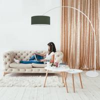 Steinhauer Groene booglampSparkled met velvet kap - 7171W - thumbnail