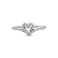 Pandora Wish 199302C01 Ring Sparkling Wishbone Heart Maat 48 - thumbnail