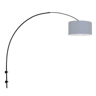 Steinhauer WandlampSparkled light zwart met lichtblauwe kap - 3931ZW