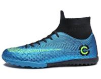 Outdoor High-Top anti-slip Soccer cleats training sneakers voor mannen grootte: 38 (2039-1 blauw gebroken nagel) - thumbnail