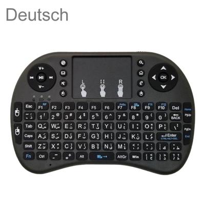 Ondersteuning taal: Duitse i8 Air Mouse draadloos toetsenbord met touchpad voor Android TV Box & Smart TV & PC Tablet & Xbox360 & PS3 & HTPC/IPTV