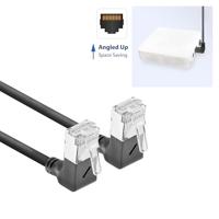 ACT DA6951 U/FTP CAT6A LSZH Slimline Patchkabel | RJ45 Connectoren 90° Haaks Boven naar 90° Haaks Boven | Zwart | 1,5 meter - thumbnail