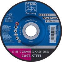 PFERD TOOLS 62212747 E 125-7 ZIRKON SG CAST+STEEL Afbraamschijf gebogen Diameter 125 mm Boordiameter 22.23 mm Grijs/grauw sferoïdisch gietijzer, Staal, Gegoten - thumbnail