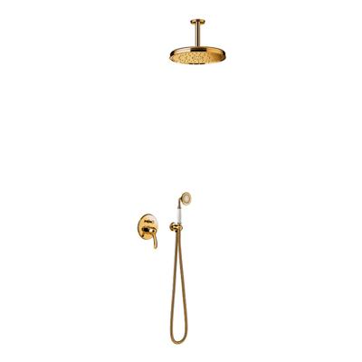Regendoucheset Tres Clasic Mengkraan Plafondarm Incl. Handdouche Goud Tres
