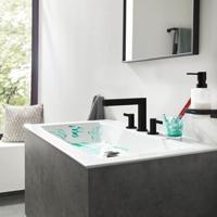 Wastafelmengkraan Finoris HansGrohe 3-gats 110 met Push-Open Waste Mat Zwart - thumbnail