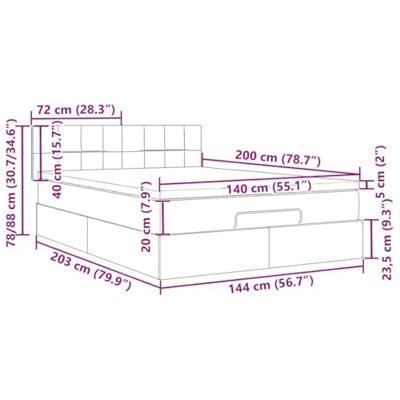 Ottoman bed met matras en LED's 140x200cm stof blauw