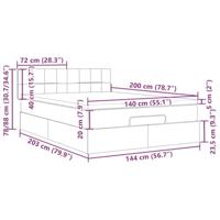 Ottoman bed met matras en LED's 140x200cm stof blauw - thumbnail