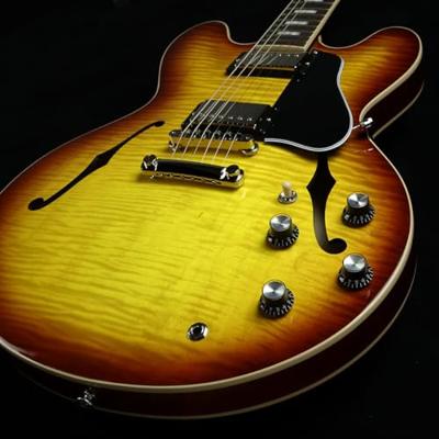 Gibson Original Collection ES-335 Figured Iced Tea semi-akoestische gitaar met koffer - thumbnail