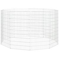 VidaXL Dierenverblijf 10 panelen 54x100 cm gegalvaniseerd ijzer - thumbnail