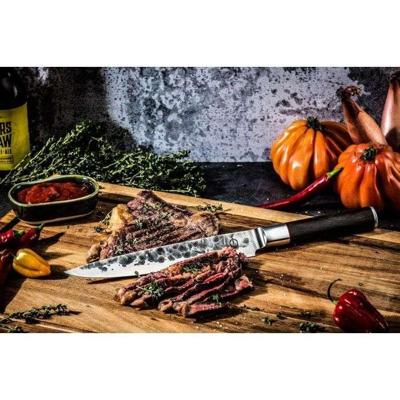Coltello da carne - FORGIATO - SEBRA - Acciaio giapponese 440C - Manico in legno di Dalbergia - L 20,5 cm