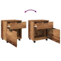 Dossierkast verrijdbaar 45x38x54cm bewerkt hout oud houtkleurig - thumbnail