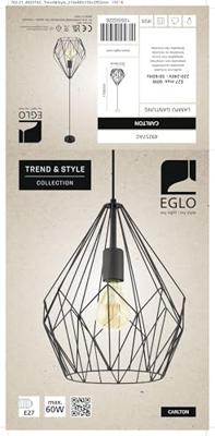 Eglo HanglampCarlton zwart - 49257 - thumbnail