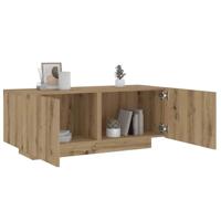 Nachtkastje 100x35x40 cm bewerkt hout artisanaal eikenkleur - thumbnail