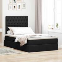 Opbergbed met LED met matras Zwart 120 x 200 cm Polyester - thumbnail