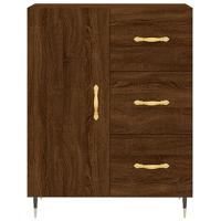 Dressoir 69,5x34x90 cm bewerkt hout bruineikenkleurig - thumbnail