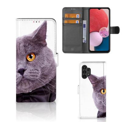 Samsung Galaxy A13 (4G) | Telefoonhoesje | Met pasjeshouder | Kat