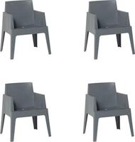 Box Tuinstoel Donkergrijs 4 stuks tuinmeubel Garden Impressions - Garden impressions - thumbnail